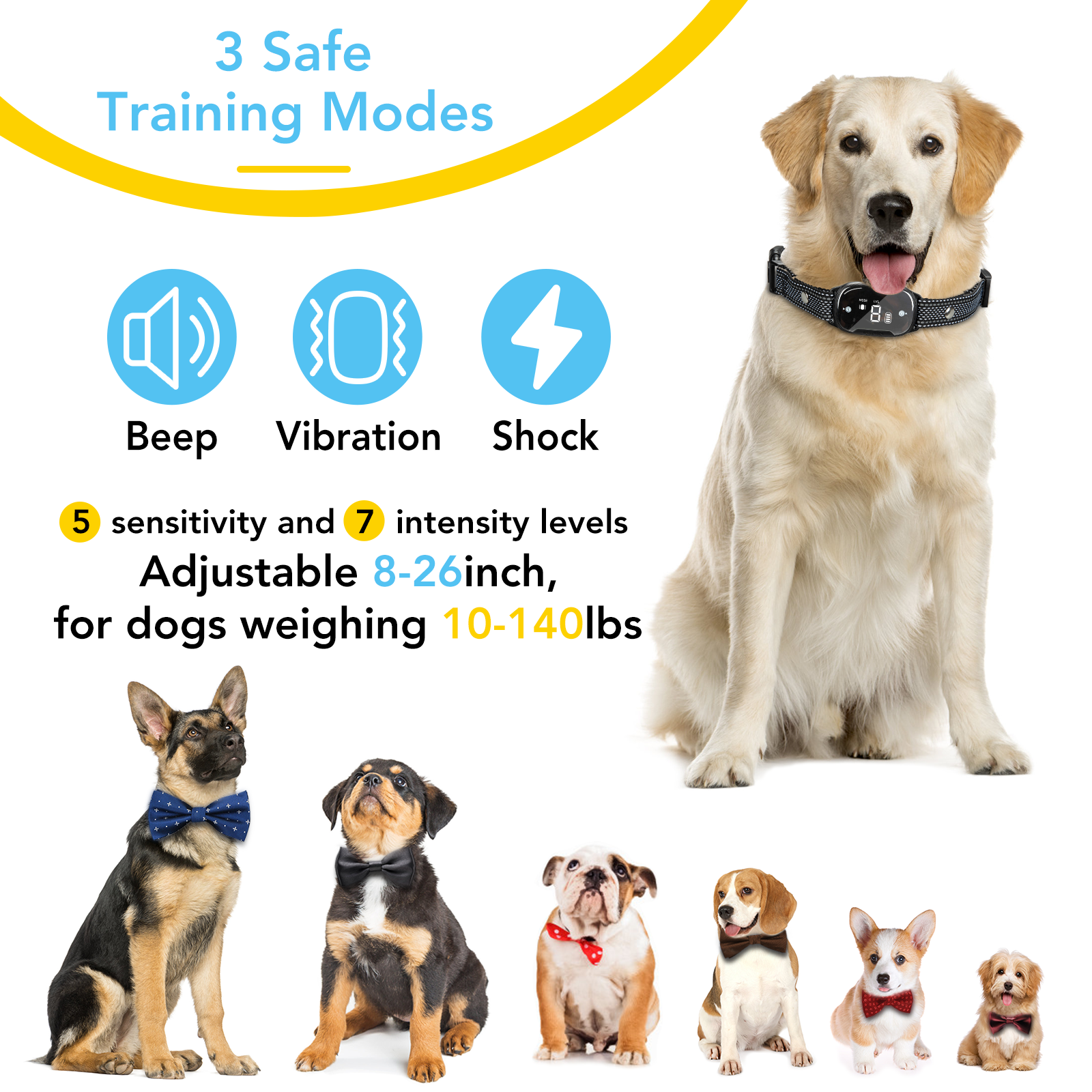 AsyPets Humane and Smart Dog Bark Collar